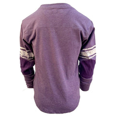 Minnesota Vikings Wes & Willy Youth Football Long Sleeve T-Shirt - Heather Purple - NFL