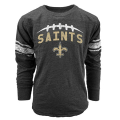 New Orleans Saints Wes & Willy Youth Football Long Sleeve T-Shirt - Black - NFL
