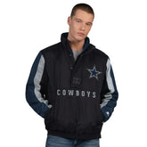 Dallas Cowboys Starter Thursday Night Gridiron Vintage Logo Half-Zip Jacket - Black - NFL