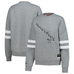Pittsburgh Penguins Mitchell & Ness Women's Logo Lightweight Pullover Sweatshirt - Heather Gray | NHL on sale