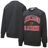 Chicago Blackhawks Mitchell & Ness Playoff Win Fleece Pullover Sweatshirt - Heather Charcoal | NHL on sale