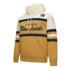 Columbus Blue Jackets Mitchell & Ness Head Coach Pullover Hoodie - Gold/Cream | NHL Lifestyle