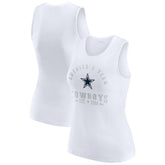 Dallas Cowboys WEAR by Erin Andrews Women's Ribbed Graphic Tank Top - White - NFL