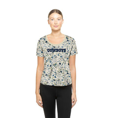 Dallas Cowboys New Era Women's Glam Game Floral Scoop Neck T-Shirt - Cream - NFL