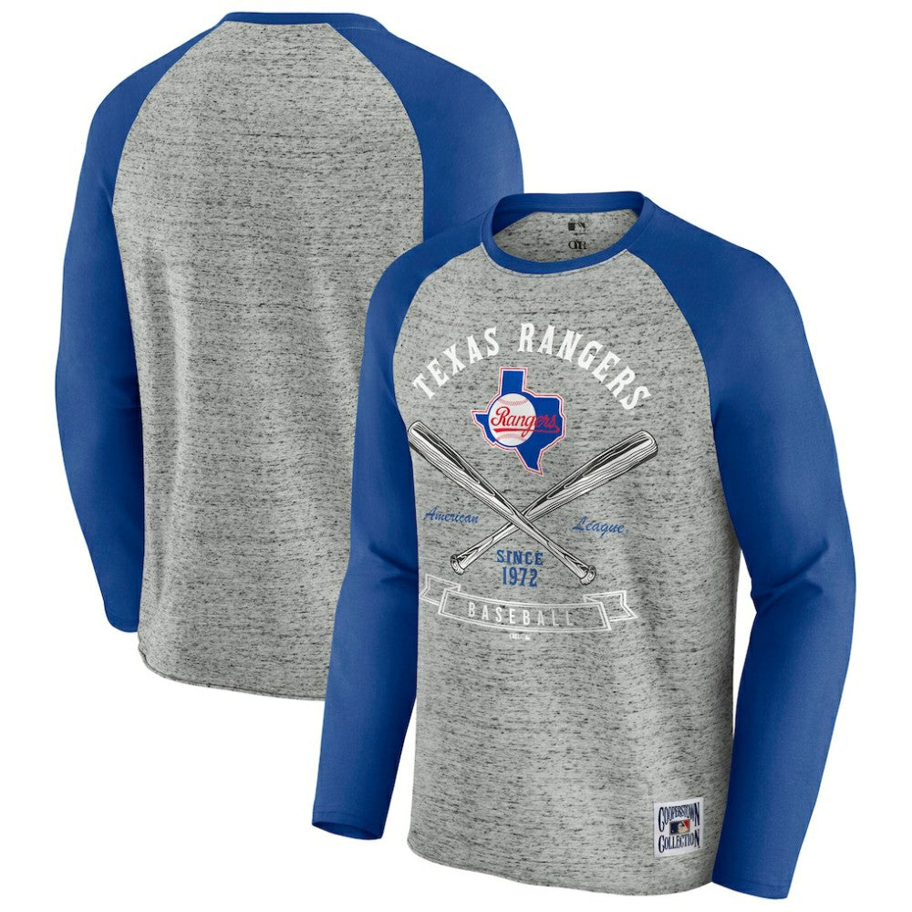 Texas Rangers Darius Rucker Collection by Fanatics Raw Edge Raglan Long Sleeve Baseball T-Shirt Online