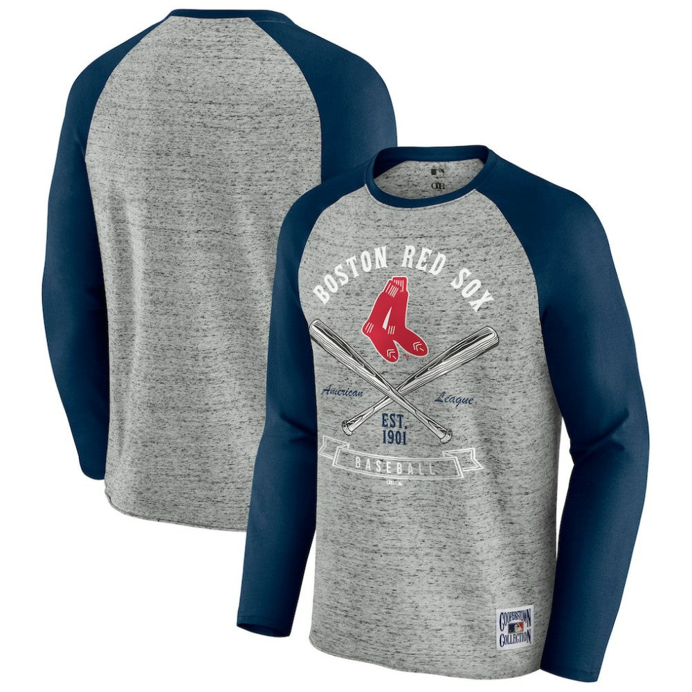 Boston Red Sox Darius Rucker Collection by Fanatics Raw Edge Raglan Long Sleeve Baseball T-Shirt for sale