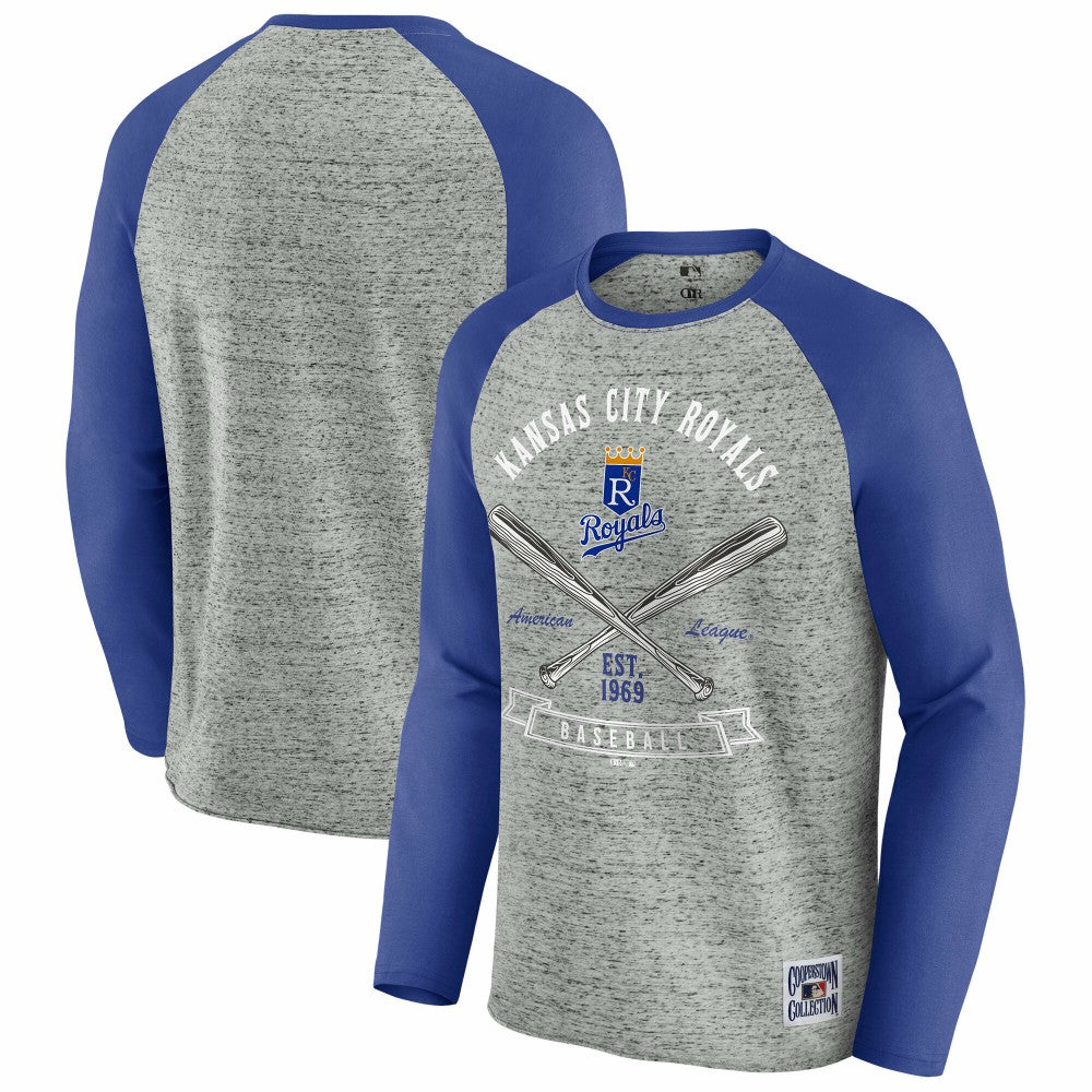Kansas City Royals Darius Rucker Collection by Fanatics Raw Edge Raglan Long Sleeve Baseball T-Shirt Online