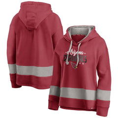 Arizona Cardinals Women's Huddle Up Fundamental Fleece Color Block Pullover Hoodie - Cardinal/Gray - Fanatics