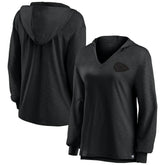 Kansas City Chiefs Women's Blackout Slub Hoodie V-Neck Long Sleeve T-Shirt - Fanatics