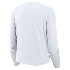 Los Angeles Rams Women's Layered Logo Cropped Long Sleeve Fashion T-Shirt - White - Nike