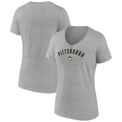 Pittsburgh Penguins Fanatics Women's V-Neck T-Shirt - Gray | Fanatics sale