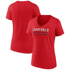 Washington Capitals Fanatics Women's V-Neck T-Shirt - Red | Fanatics Clearance