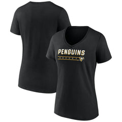 Pittsburgh Penguins Fanatics Women's V-Neck T-Shirt - Black | Fanatics Lifestyle