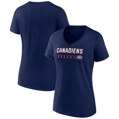 Montreal Canadiens Fanatics Women's V-Neck T-Shirt - Navy | Fanatics sale
