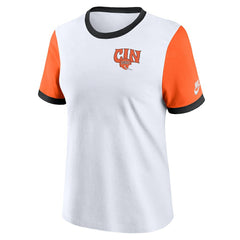 Cincinnati Bengals Women's Rewind Ringer Tri-Blend T-Shirt - White - Nike