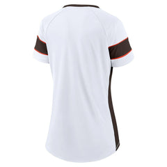 Cleveland Browns Women's Athena Lace-Up V-Neck T-Shirt - White - Fanatics