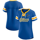 St. Louis Blues Fanatics Women's Iconic Athena Lace-Up T-Shirt - Blue | Fanatics on sale
