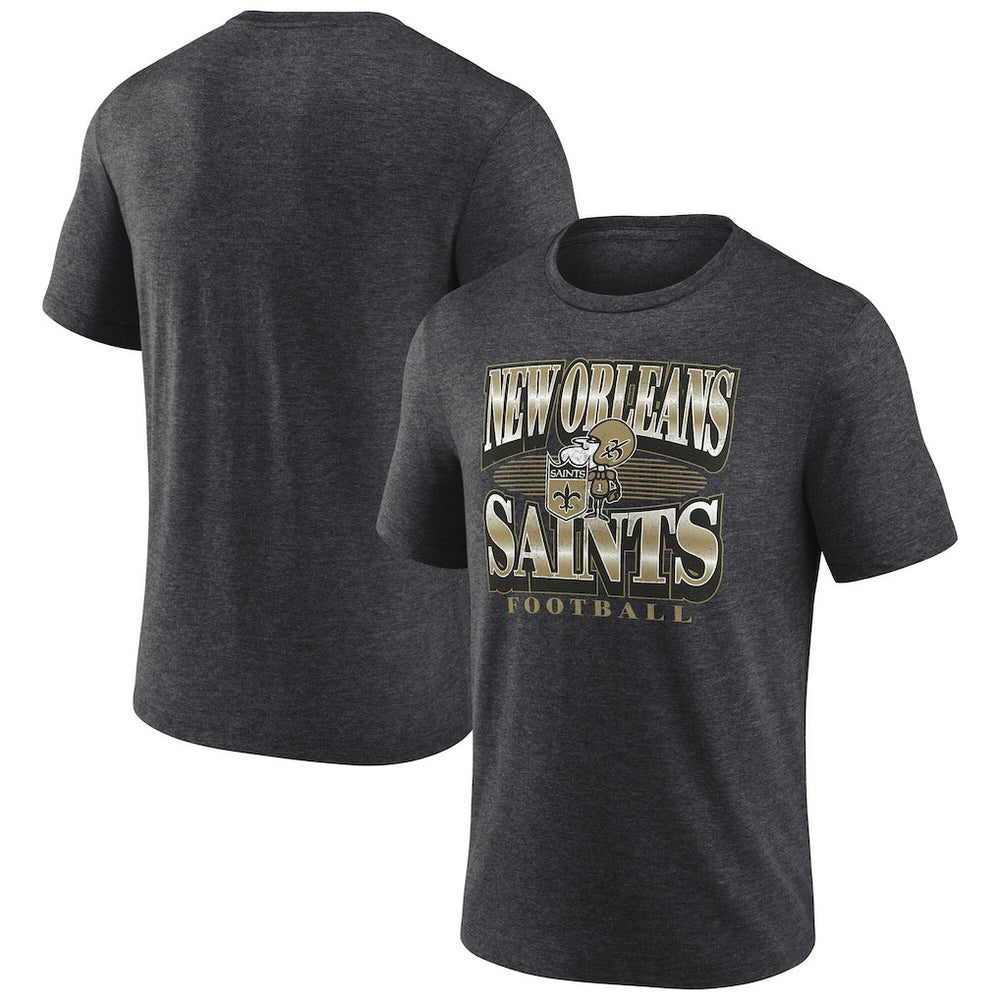 New Orleans Saints Extreme Tackle Tri-Blend T-Shirt - Heather Charcoal - Fanatics