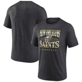 New Orleans Saints Extreme Tackle Tri-Blend T-Shirt - Heather Charcoal - Fanatics