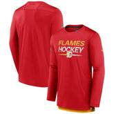 Calgary Flames Fanatics Authentic Pro Tech Long Sleeve T-Shirt - Red | Fanatics Lifestyle