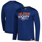 Edmonton Oilers Fanatics Authentic Pro Tech Long Sleeve T-Shirt - Royal | Fanatics Lifestyle