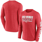 Detroit Red Wings Fanatics Sweep Iconic Synthetic Long Sleeve T-Shirt - Heather Red | Fanatics Lifestyle