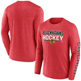 Chicago Blackhawks Fanatics Sweep Iconic Synthetic Long Sleeve T-Shirt - Heather Red | Fanatics on sale