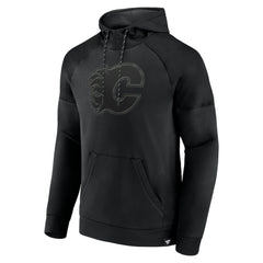 Calgary Flames Fanatics Black Ice Defender Raglan Pullover Hoodie | Fanatics discount