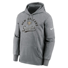 New Orleans Saints Performance Fleece Pullover Hoodie - Heather Gray - Nike