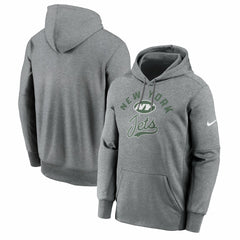 New York Jets Performance Fleece Pullover Hoodie - Heather Gray - Nike