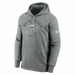 New York Jets Performance Fleece Pullover Hoodie - Heather Gray - Nike