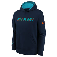Miami Dolphins Youth 2025 Rivalries Collection Club Hoodie - Pitch Blue - Nike