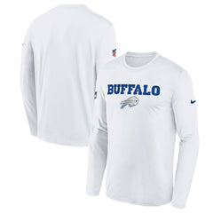 Buffalo Bills Youth 2025 Rivalries Collection Sideline Legend Dri-FIT Long Sleeve T-Shirt - White - Nike
