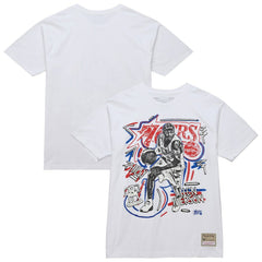 Mitchell & Ness Allen Iverson Philadelphia 76ers Hardwood Classics Chalked Up T-Shirt White