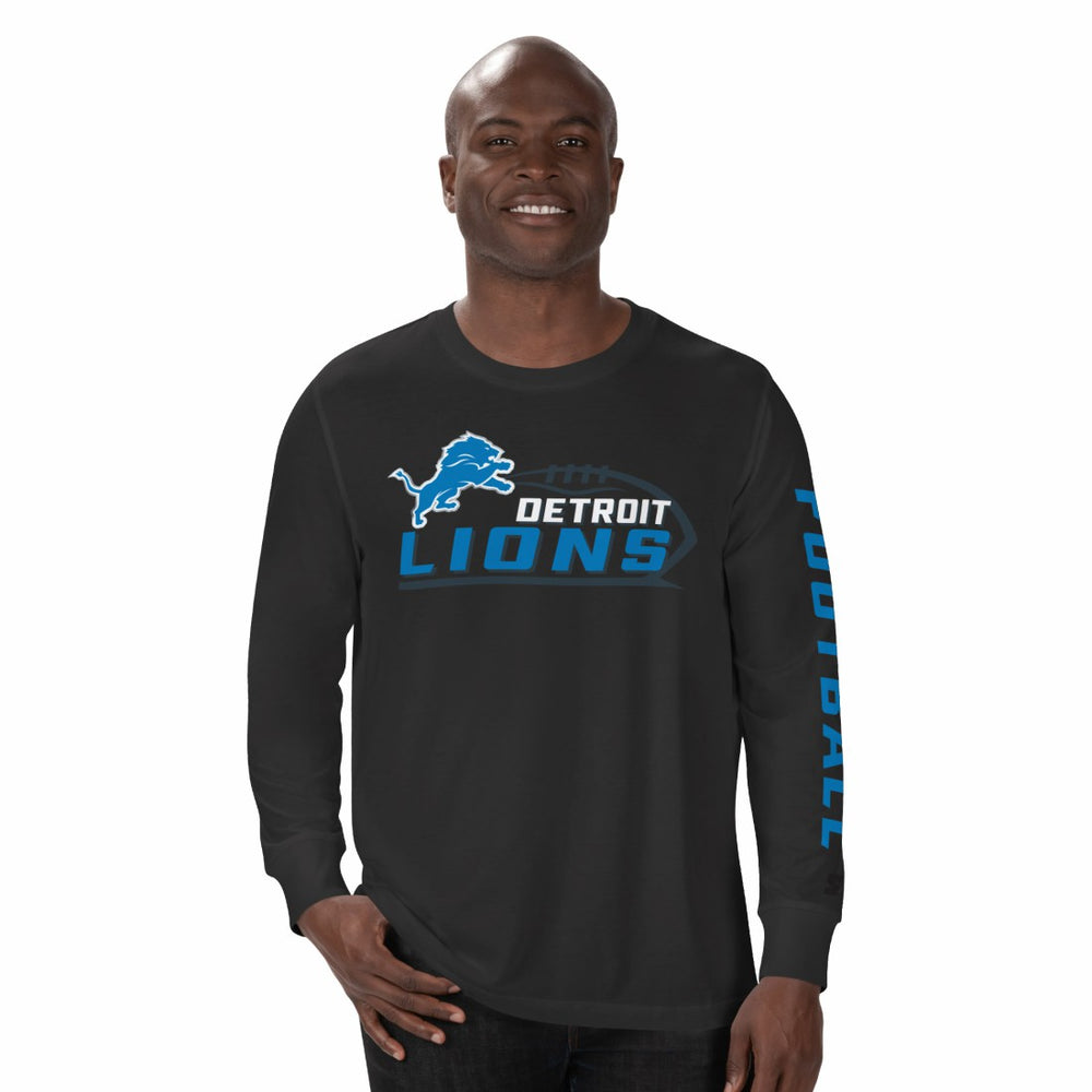 Detroit Lions Starter Half Time Long Sleeve T-Shirt - Black - NFL