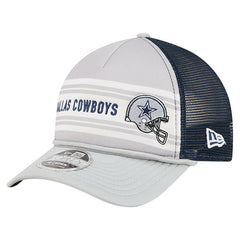 Dallas Cowboys New Era Linear A-Frame 9FORTY Adjustable Hat - Silver/Navy - NFL
