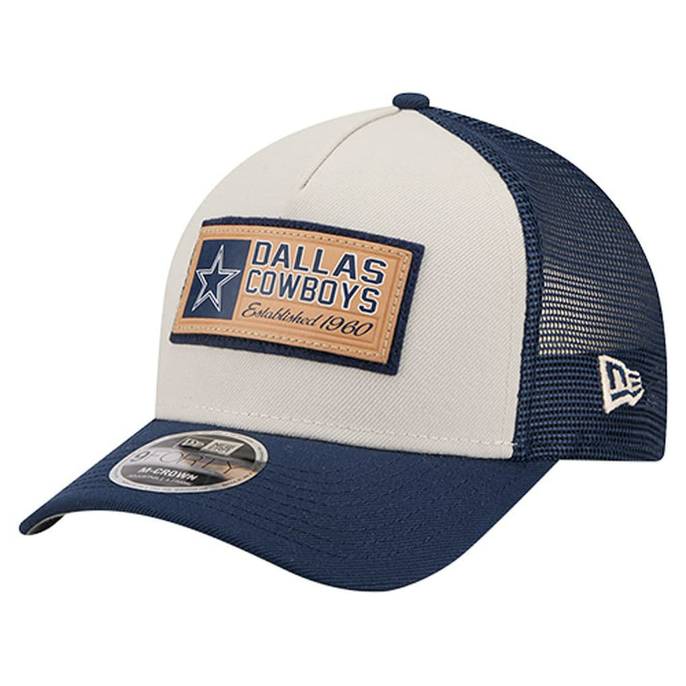Dallas Cowboys New Era Two-Tone Text 9FORTY M-Crown Adjustable Hat - Stone/Navy - NFL