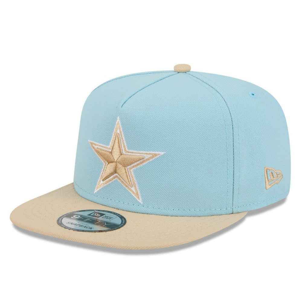 Dallas Cowboys New Era Two-Tone Color Pack A-Frame 9FIFTY Snapback Hat - Light Blue/Brown - NFL