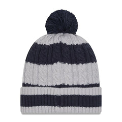 Dallas Cowboys New Era Women's Braided Cuffed Knit Hat with Pom - Navy - NFL