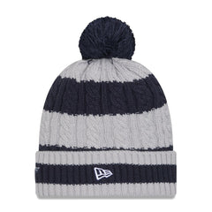 Dallas Cowboys New Era Women's Braided Cuffed Knit Hat with Pom - Navy - NFL