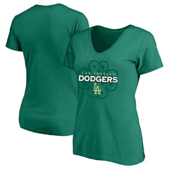 Los Angeles Dodgers Profile Women's Plus Size Celtic V-Neck T-Shirt Sale