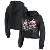 Atlanta Falcons WEAR by Erin Andrews Women's Domestic Cropped Pullover Hoodie - Black - NFL