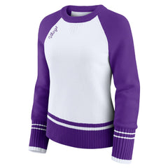 Minnesota Vikings WEAR by Erin Andrews Women's Colorblock Raglan Sweater - White/Purple - NFL
