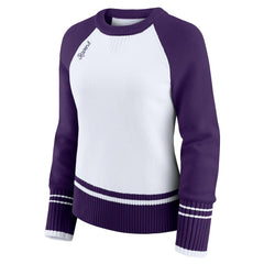 Baltimore Ravens WEAR by Erin Andrews Women's Colorblock Raglan Sweater - White/Purple - NFL