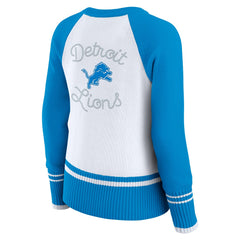Detroit Lions WEAR by Erin Andrews Women's Colorblock Raglan Sweater - White/Blue - NFL