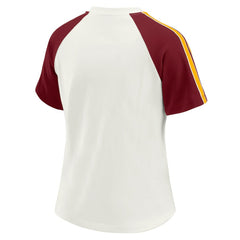 Washington Commanders WEAR by Erin Andrews Women's Sleeve Stripe Distressed Raglan T-Shirt - White - NFL