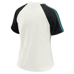 Jacksonville Jaguars WEAR by Erin Andrews Women's Sleeve Stripe Distressed Raglan T-Shirt - White - NFL