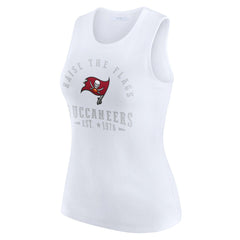 Tampa Bay Buccaneers WEAR by Erin Andrews Women's Ribbed Graphic Tank Top - White - NFL