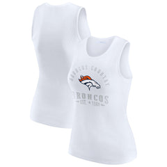 Denver Broncos WEAR by Erin Andrews Women's Ribbed Graphic Tank Top - White - NFL