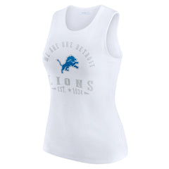 Detroit Lions WEAR by Erin Andrews Women's Ribbed Graphic Tank Top - White - NFL